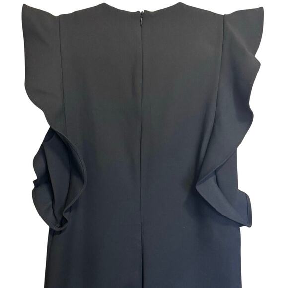 Zara Flutter Sleeves Dress Mini Straight Silhouette Scoop Neck Black Size Medium - Picture 6 of 9